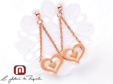 two hearts earing シルバー ピアス