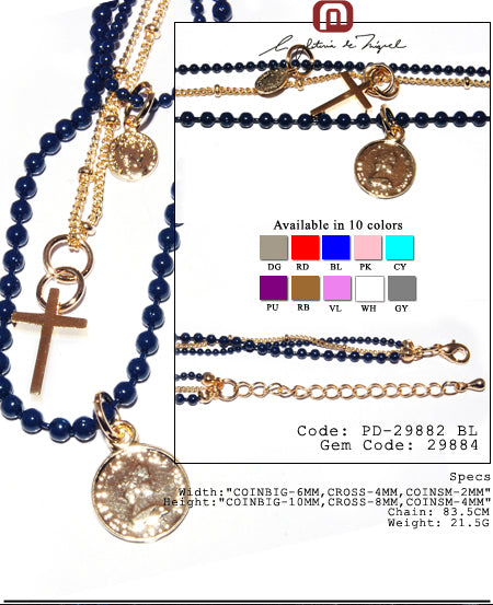 Deborah Coins with Cross ネックレス
