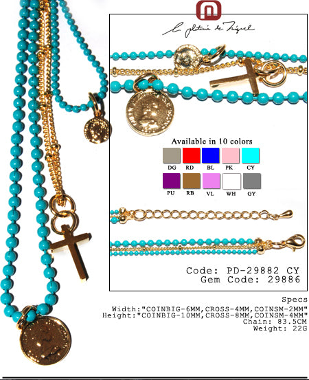Denise Coins with Cross ネックレス