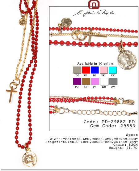 Dolly Coins with Cross ネックレス