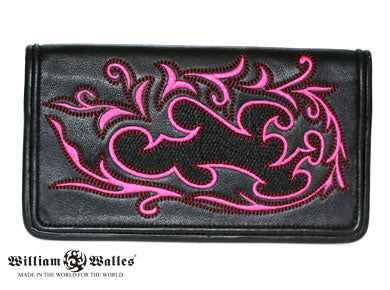 Pink Embroidery Long Wallet レザー 財布 / ウォレッ