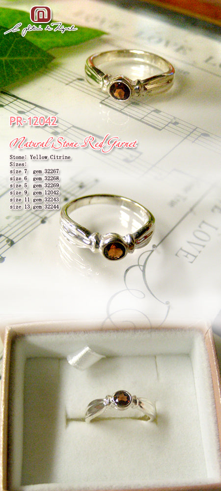 Natural Stone Red Garnet レディー 指輪 / リング