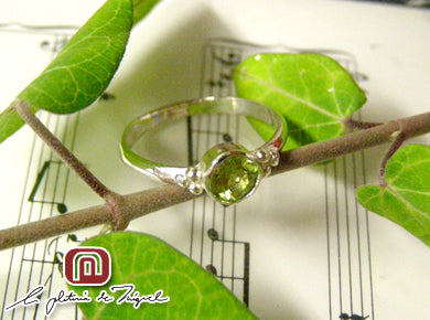 Natural Stone Green Peridot レディー 指輪 / リング