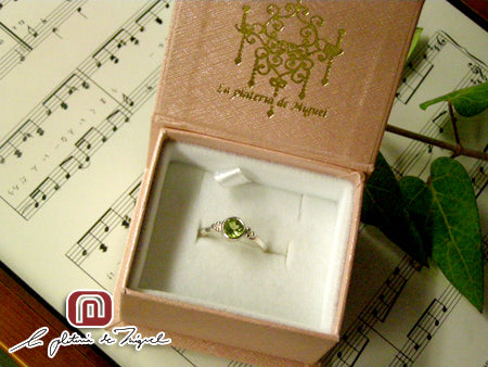 Natural Stone Green Peridot レディー 指輪 / リング