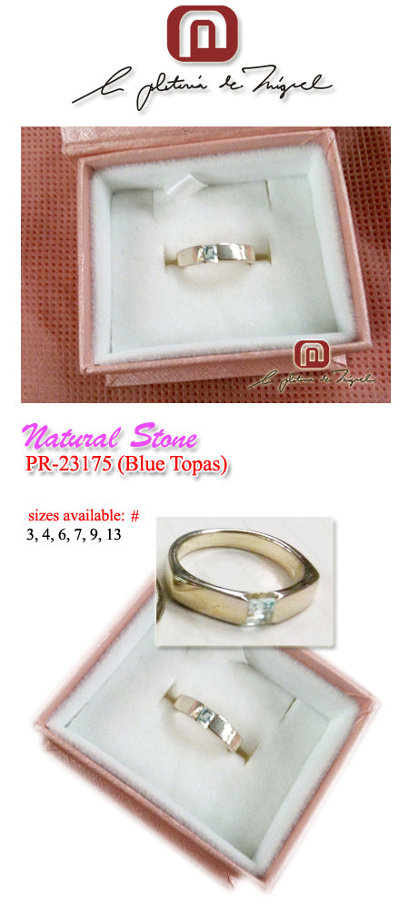Natural Stone Blue Topaz レディー 指輪 / リング
