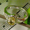 Natural Stone Yellow Citrine レディー 指輪 / リン&