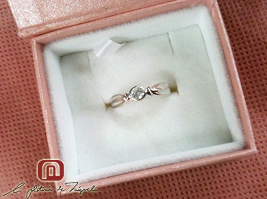 Natural Stone White Zirconia レディー 指輪 / リン&