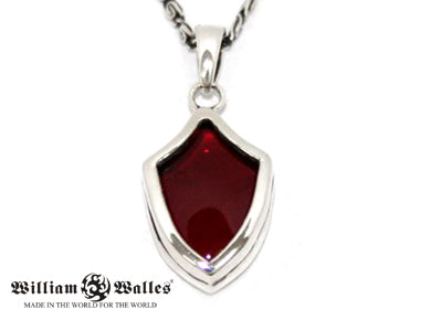 Red Glass Shield Pendant シルバー ペンダント