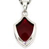 Red Glass Shield Pendant シルバー ペンダント