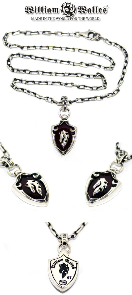 Red Stone Horse Medalion シルバー ペンダント