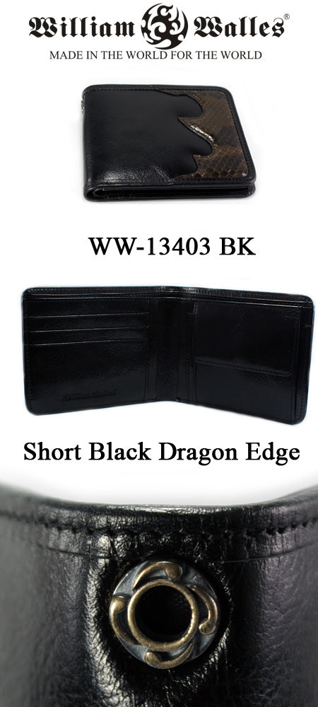 Short Black Dragon Edge レザー 財布 / ウォレット