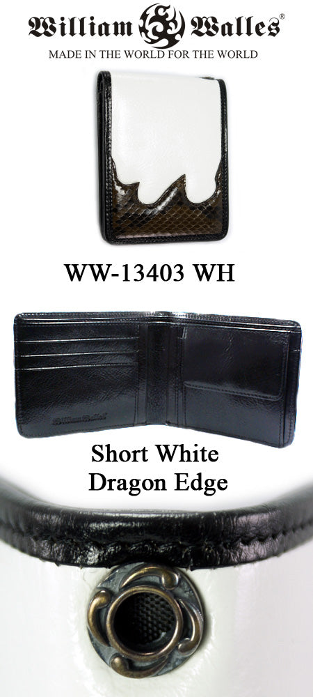 Short White Dragon Edge レザー 財布 / ウォレット
