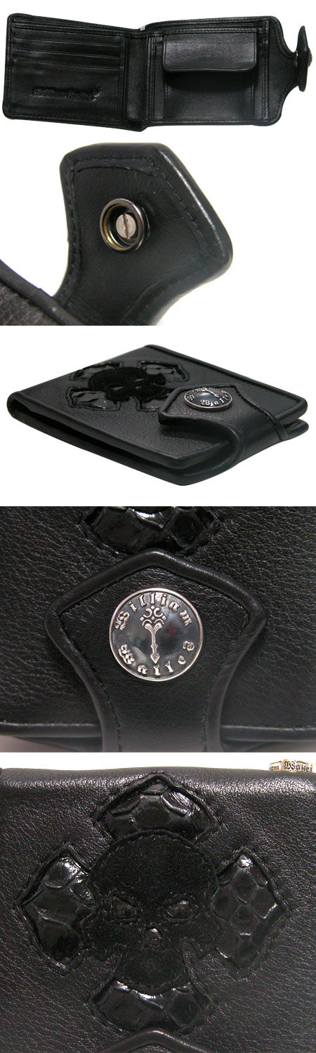 Skull and Cross Black レザー 財布 / ウォレット