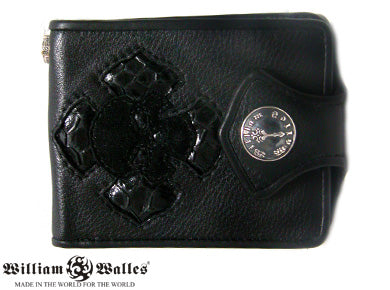 Skull and Cross Black レザー 財布 / ウォレット