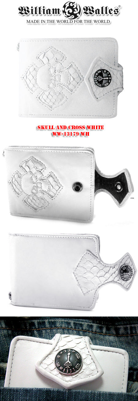 Skull and Cross White レザー 財布 / ウォレット