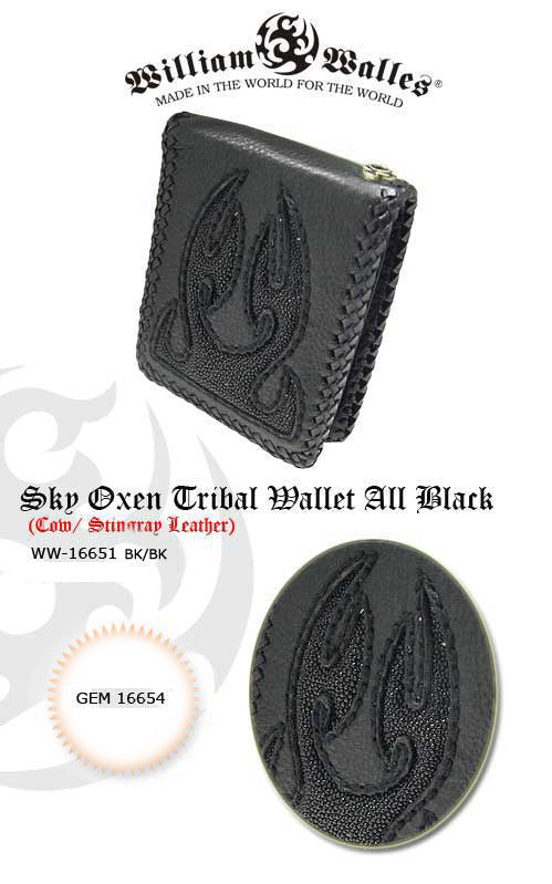 Sky Oxen Tribal Wallet All Black レザー 財布 / ウ&