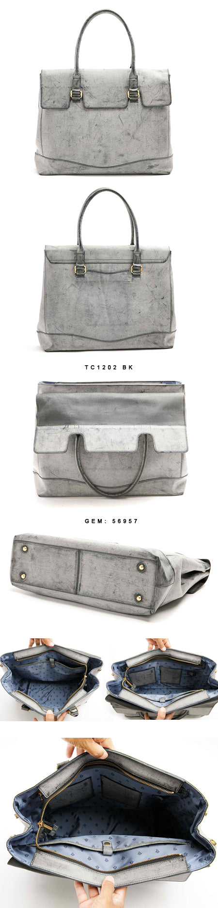 Flap Tote Bag Black