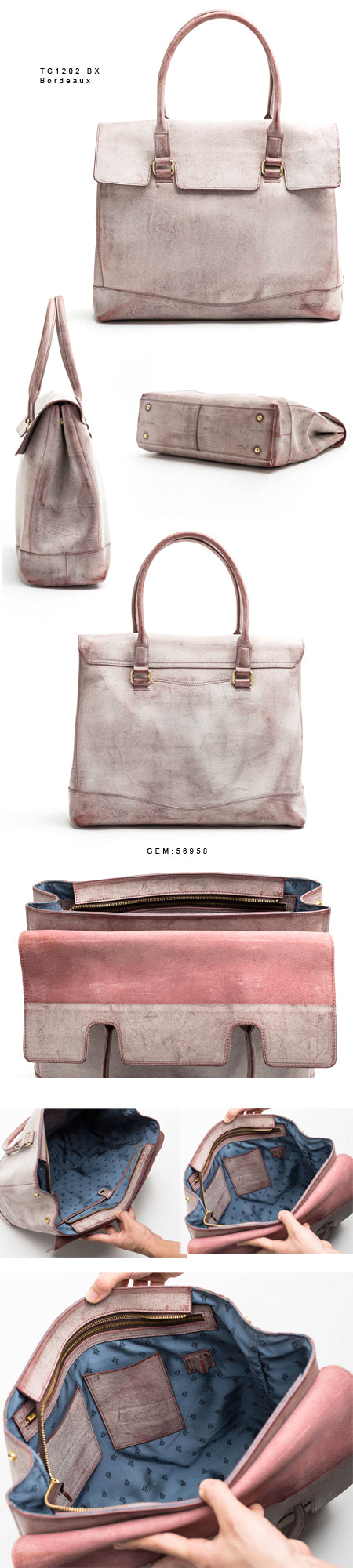 Flap Tote Bag Bordeaux