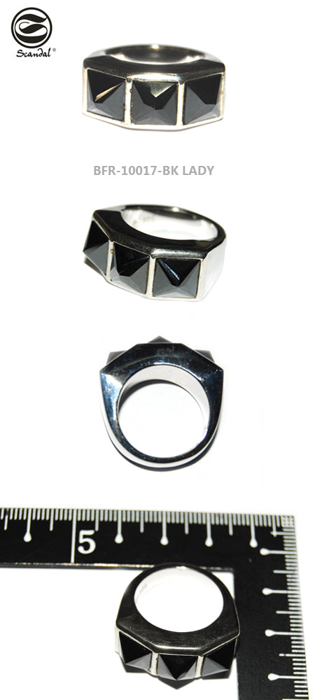 Three Black Spikes Ring レディー 指輪 / リング