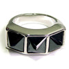 Three Black Spikes Ring レディー 指輪 / リング