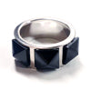 Three Black Spikes Ring