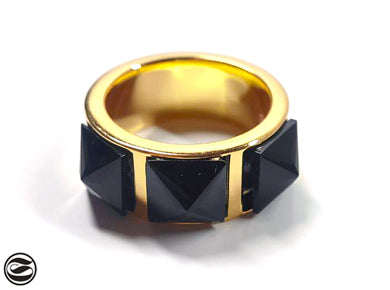 Three Black Spikes Ring