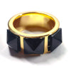 Three Black Spikes Ring