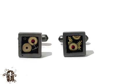 Tokei Black Square Cufflink