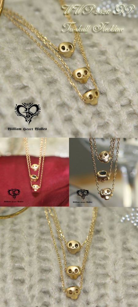 Tri-skull Necklace シルバー ペンダント