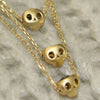 Tri-skull Necklace シルバー ペンダント