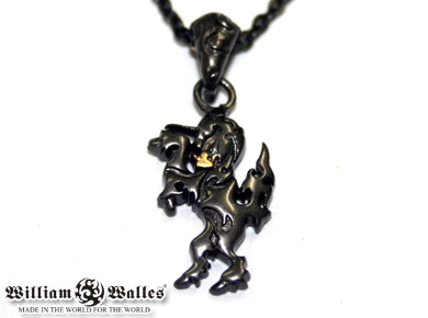 Upright Black Unicorn Pendant シルバー ペンダント