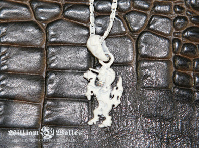 Upright Unicorn Pendant White