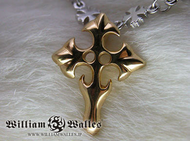 Walles Gold Cross Pendant with Chain シルバー ペ&