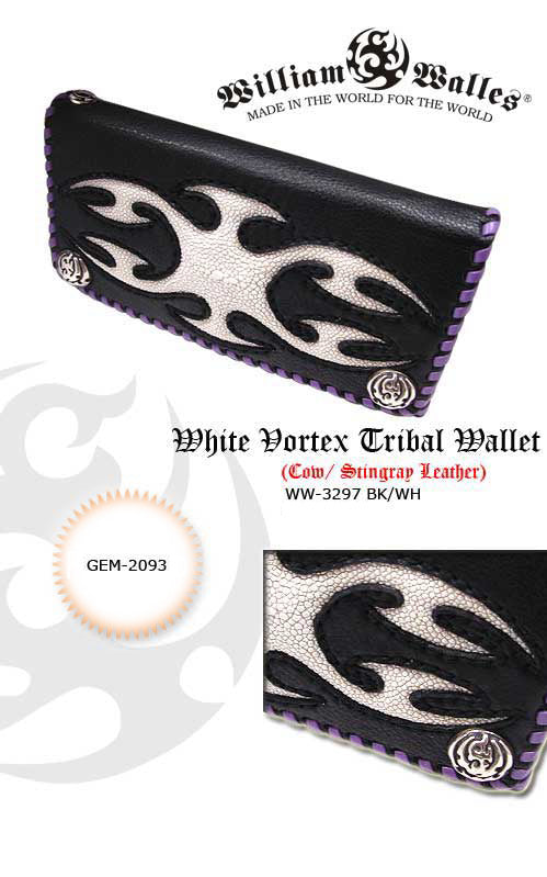 White Vortex Tribal Wallet レザー 財布 / ウォレッ&