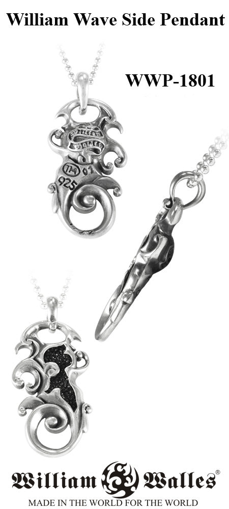 William Wave Side Pendant シルバー ペンダント