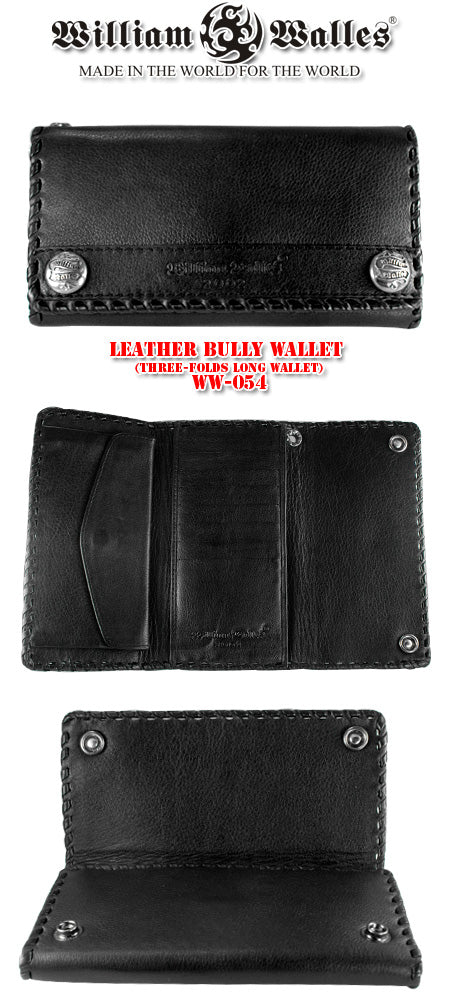 Leather Bully Wallet Three-folds Long Wallet レザ&