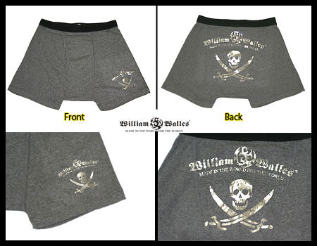 Pirate Skull Gray Boxer Short 下着 / アンダーウェ&
