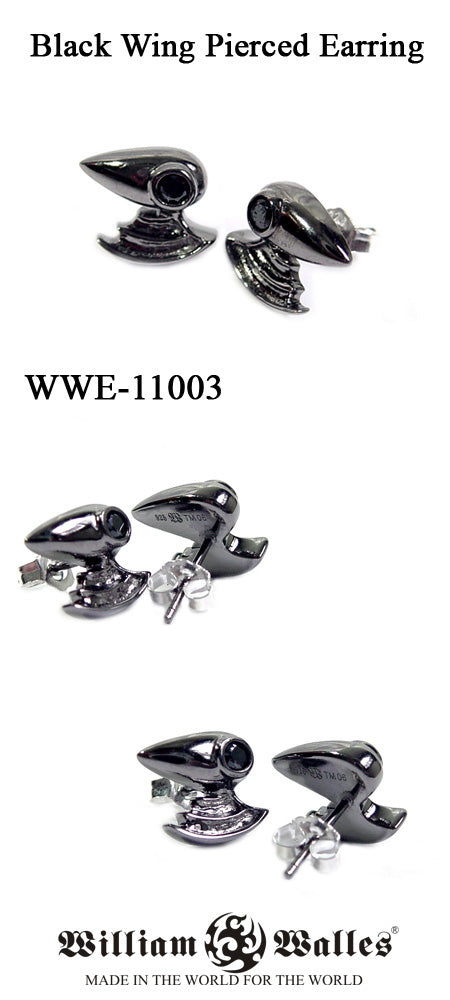 Black Wing Pierced Earring シルバー ピアス