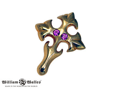 Twin Pink Sapphire 18k Cross シルバー ペンダント