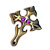 Twin Pink Sapphire 18k Cross シルバー ペンダント