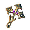Twin Pink Sapphire 18k Cross シルバー ペンダント