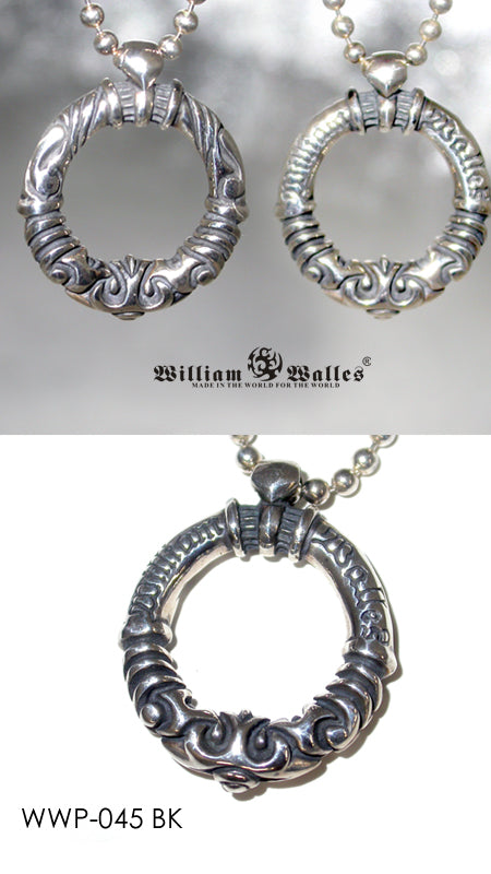 Scroll Ring Top Black シルバー ペンダント
