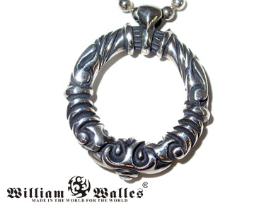 Scroll Ring Top Black シルバー ペンダント