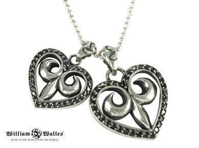 Gothic Heart Pendant PAIR