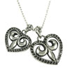 Gothic Heart Pendant PAIR
