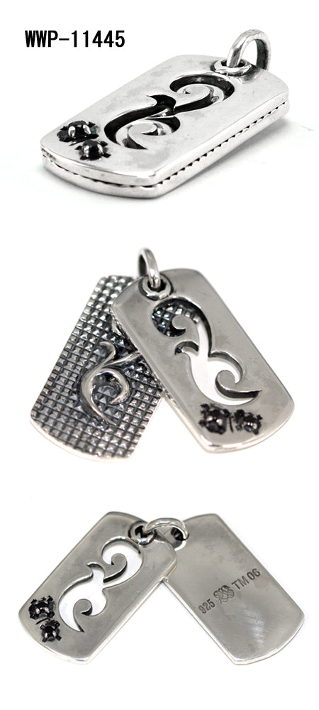 Two Point Star Gothic Scroll Pendant シルバー ペ&