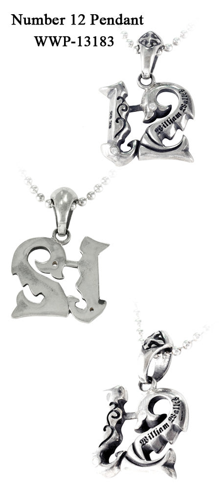 Number 12 Pendant シルバー ペンダント