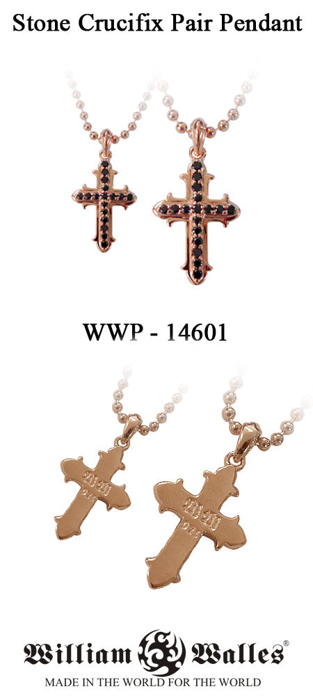 Stone Crucifix Pair Pendant