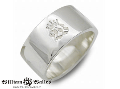 W Logo mark Plate Ring White