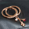 Skull Dangle Ring Pink